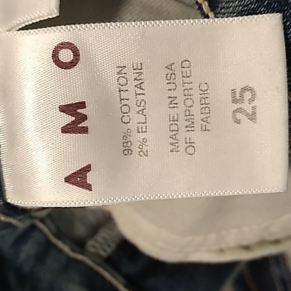 Designer Jeans 25 AMO Made in USA 98%Cotton - Picture 14 of 16